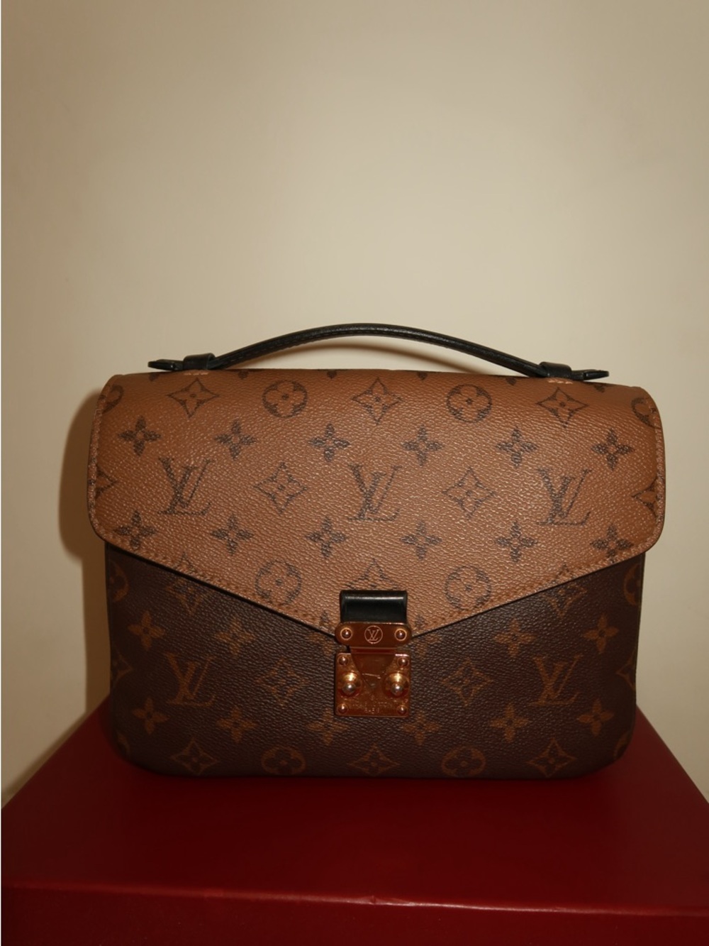 Louis Vuitton Two-Tone Monogram Top Handle Bag in Brown